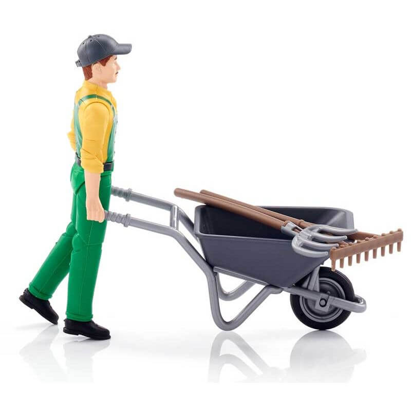 bruder-figur-med-skottkarra-och-tillbehor-62610