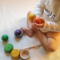 Puidust pallide sorteerimismäng