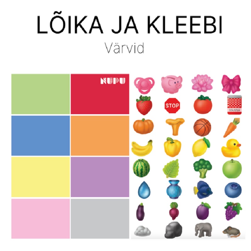 Tasuta prinditav tööleht värvide õppimiseks ja värvuste sorteerimiseks lastele