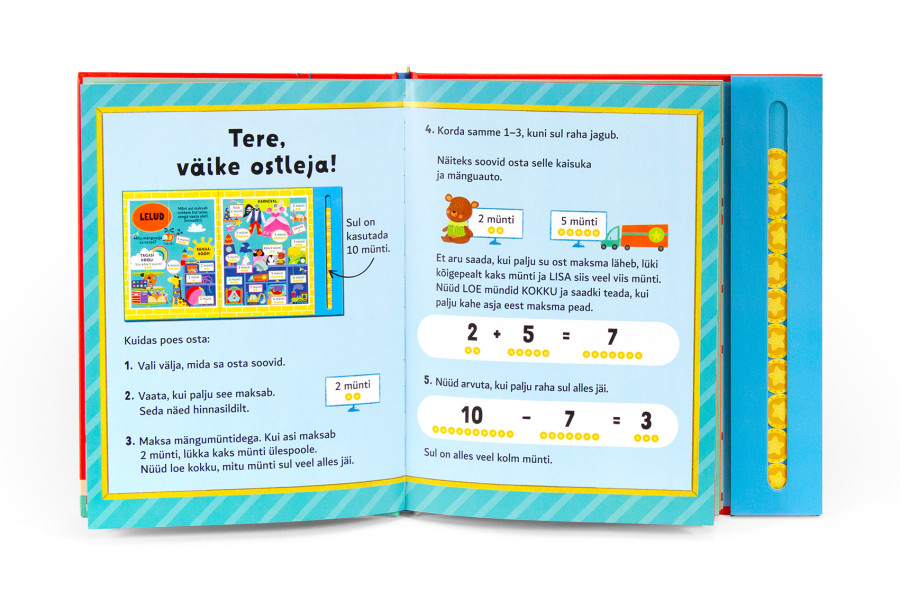 Laste õppe-raamat raha lugemise ja arveldamise õppimiseks