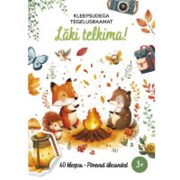 Telkimisteemaline kleepsuraamat lastele matkamise ja looduse avastamiseks