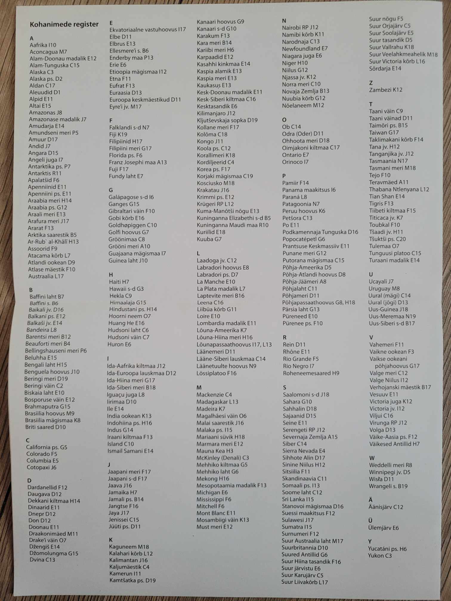 maailma üldgeograafiline kaart