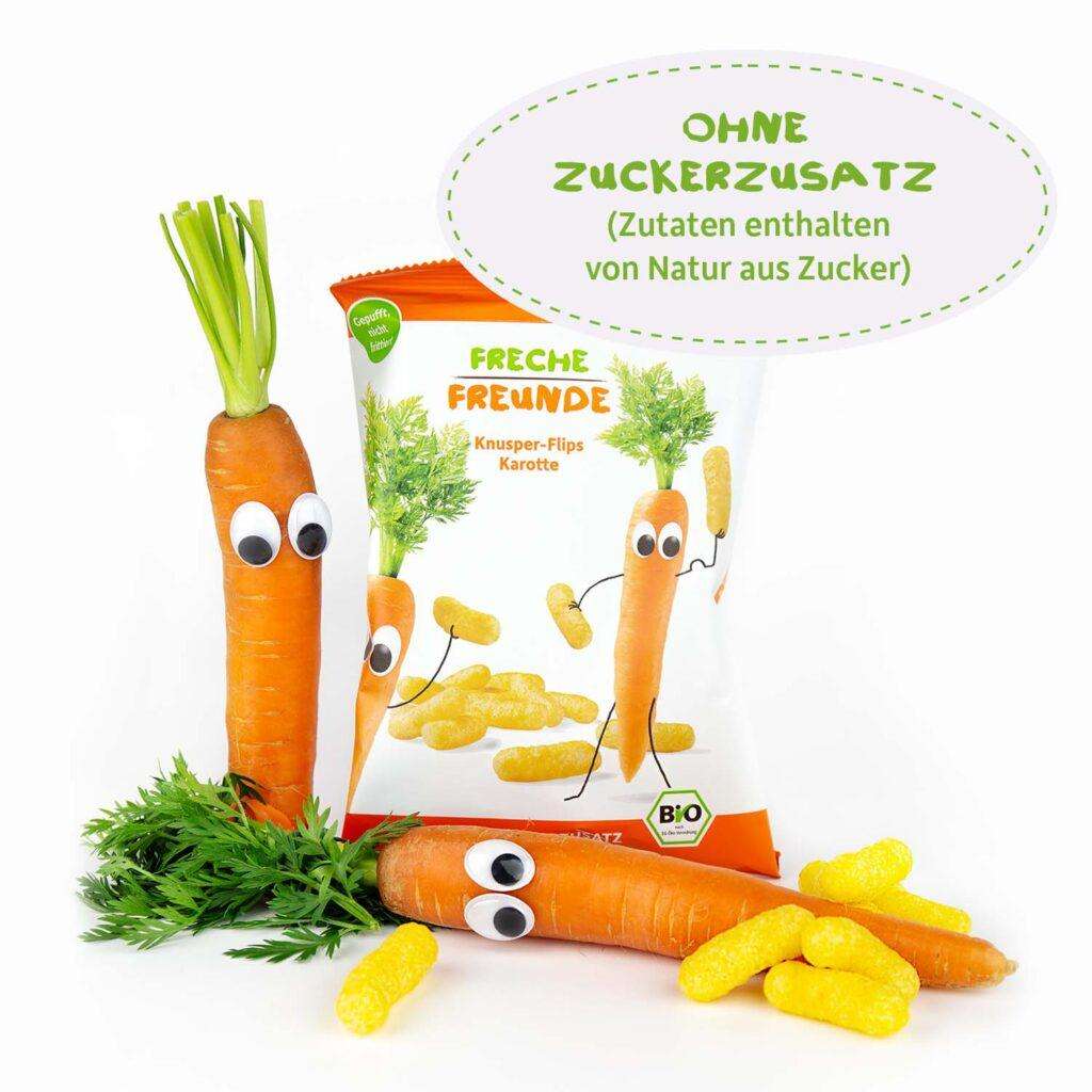 Freche Freunde porgandimaitselised vegan maisipulgad näputoit