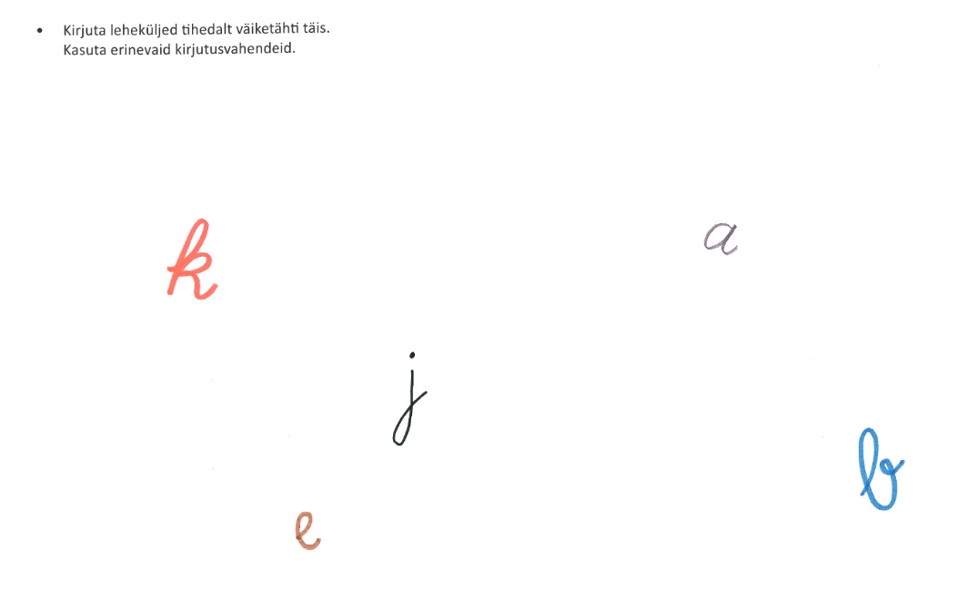 Kirjavihik – käeharjutuste ja tähtede kirjutamise vihik lastele