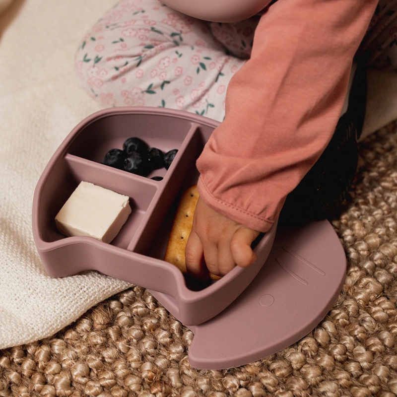 The Cotton Cloud Silikoonist toidukarp lastele lahtritega – kaas toimib taldrikuna