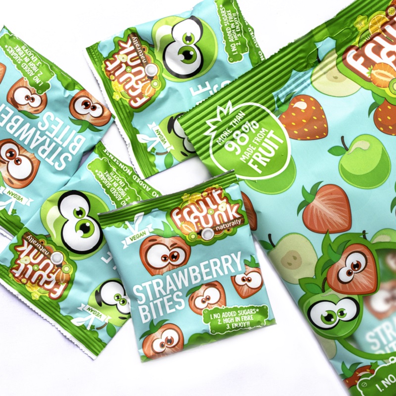 looduslikud naturaalsed fruitfunk kummikommid Naturaalsed ja ilma lisatud suhkruta puuviljasnäkid 10 taskupakikest minipakk