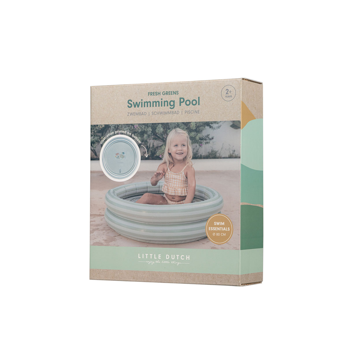 Little Dutch laste bassein Ø 80 cm, roheline "Fresh Greens" suvi ujumisbassein lastele beebile pisike bassein suvekaup lastebassein täispuhutav