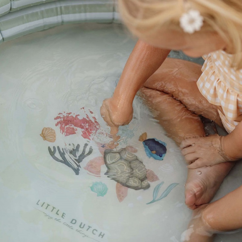 Little Dutch laste bassein Ø 80 cm, roheline "Fresh Greens" suvi ujumisbassein lastele beebile pisike bassein suvekaup lastebassein täispuhutav