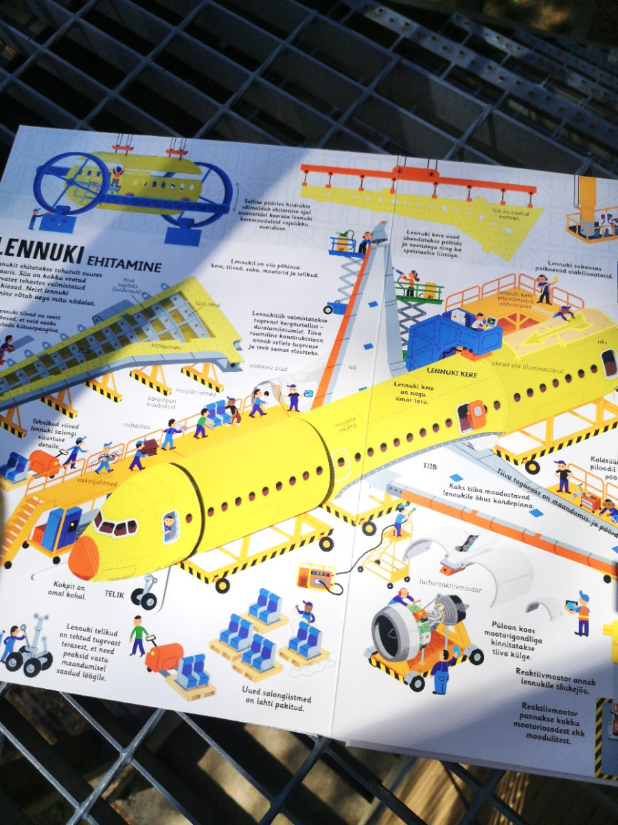 interaktiivne raamat kraanade ja tunnelite, maja ehituse kohta