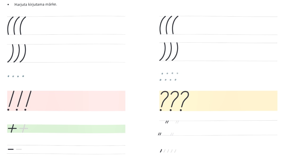 Kirjavihik – käeharjutuste ja tähtede kirjutamise vihik lastele