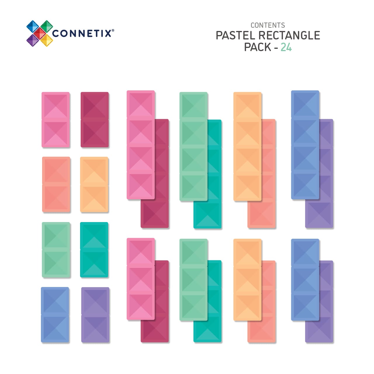 Connetix Magnet tiles pastel pieces mangetklotsid