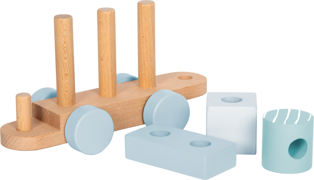 puidust rongikomplekt ja ladumismäng beebile ja väikelapsele