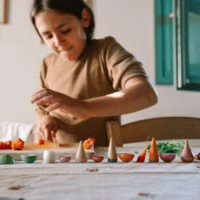 Grapat Veggies käsitsi värvitud puidust köögiviljad mängukööki ja poemängu