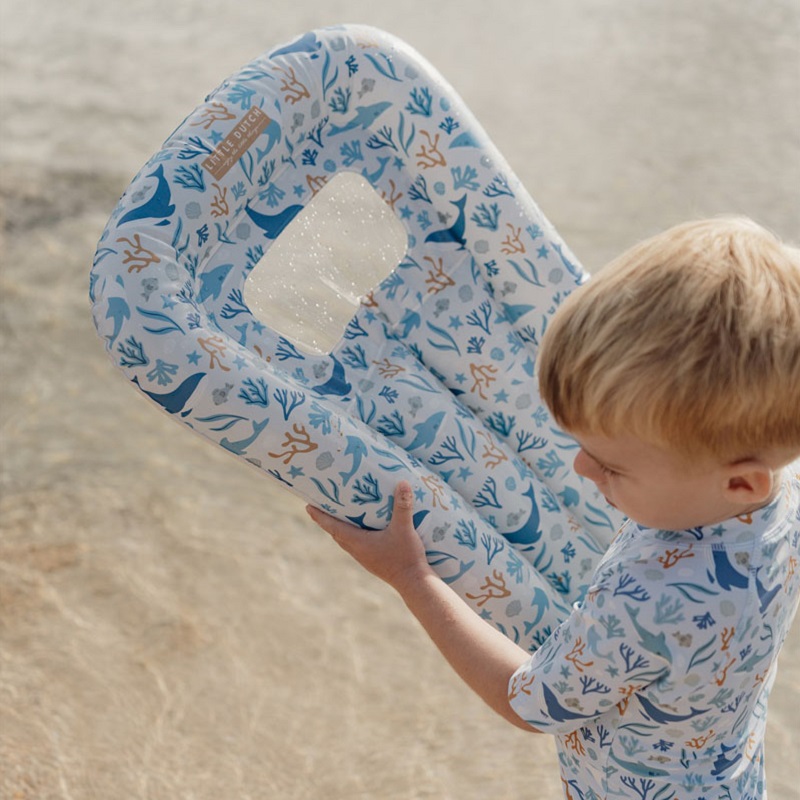 Little Dutch täispuhutav madrats, sinine "Ocean Dreams" ujumismadrats lebomadrats täispuhutav veemadrats lastele