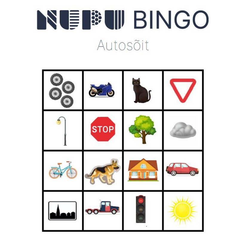 Tasuta NUPU õppemäng - Bingo Autosõit - www.lapseheaks.ee