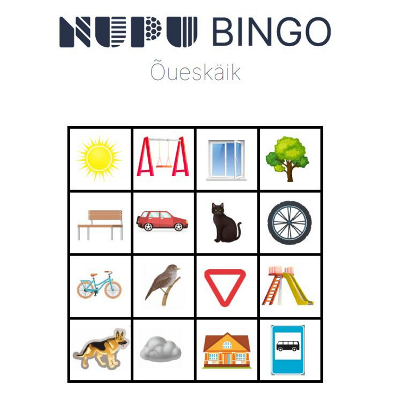 Tasuta NUPU õppemäng - Bingo Õueskäik - www.lapseheaks.ee