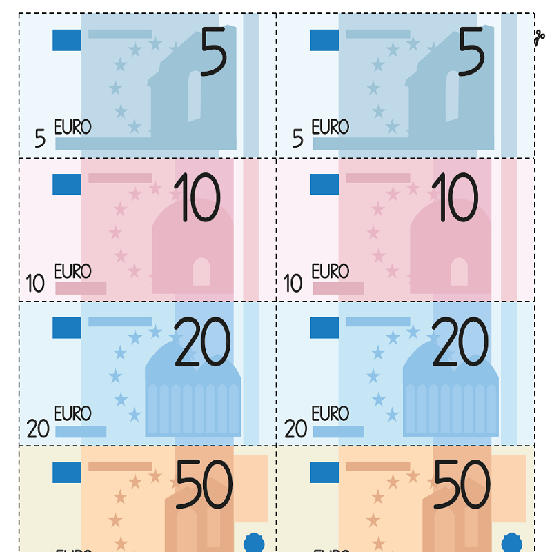 Tasuta prinditav euro mänguraha