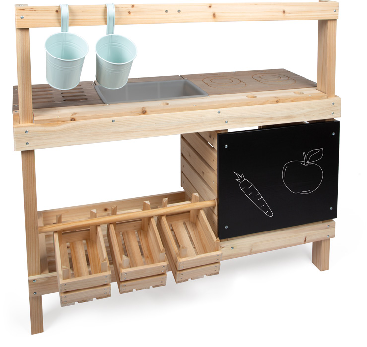 small foot mudaköök ja mänguköök lastele – õueköögikomplekt liiva ja veega mängimiseks