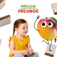 Freche Freunde müslibatoonid mango ja apelsiniga, 4 tk batoonikesed mangobatoon apelsinibatoon naturaalne suhkruta puuviljadest