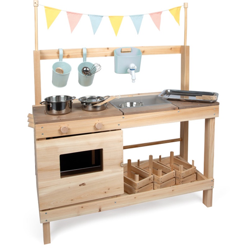 small foot mudaköök ja mänguköök lastele – õueköögikomplekt liiva ja veega mängimiseks
