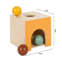 Puidust Montessori eseme jäävuse karp ja pallimäng väikelastele