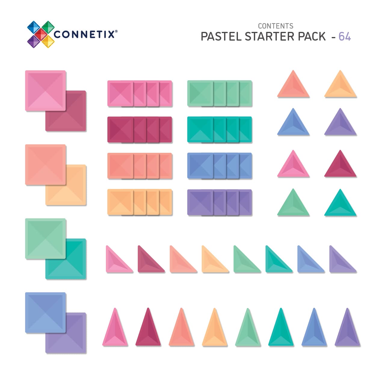 Connetix magnetklotside pastelne stardikomplekt alustamiseks 8