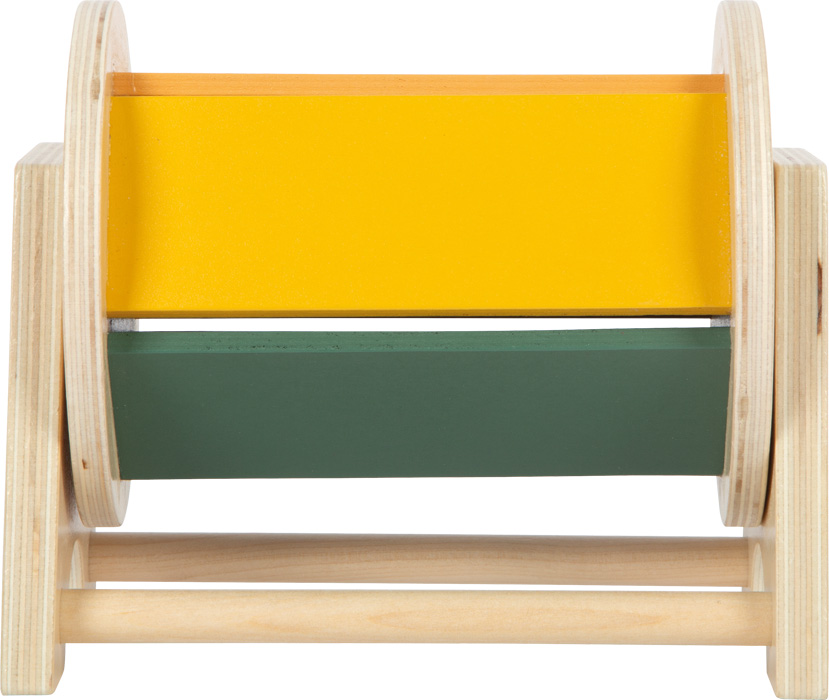 Montessori puidust pöörlev trummel värviliste külgedega