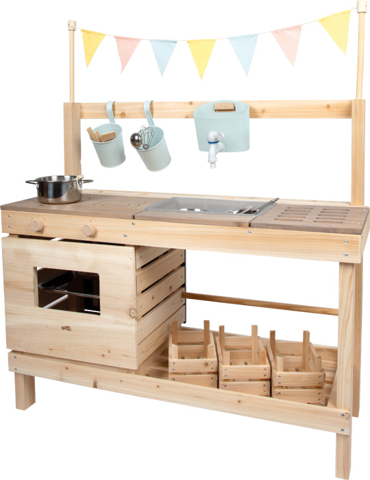 small foot mudaköök ja mänguköök lastele – õueköögikomplekt liiva ja veega mängimiseks