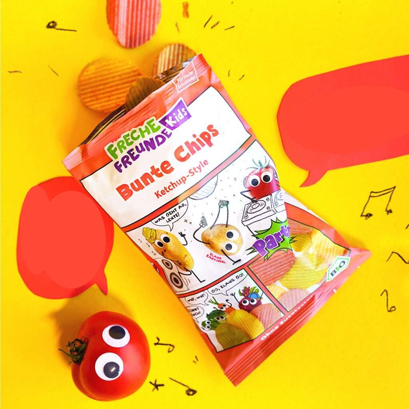 tervislikud laste krõpsud ketšupi maitsega vegan snäkk lastele alates 1. eluaastast orgaanilised köögiviljakrõpsud lapsele