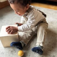 Puidust Montessori eseme jäävuse karp ja pallimäng väikelastele