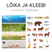 NUPU tasuta tööleht loomade elupaikade tundmaõppimiseks