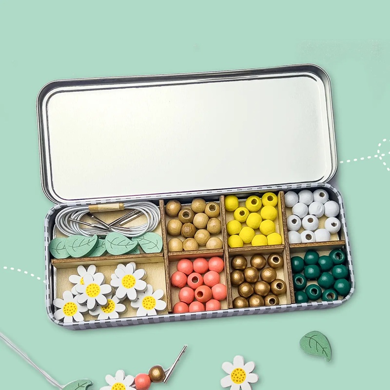 Cotton Twist Daisy Bracelet Bead Kit Karikakrad – käevõru helmeste komplekt