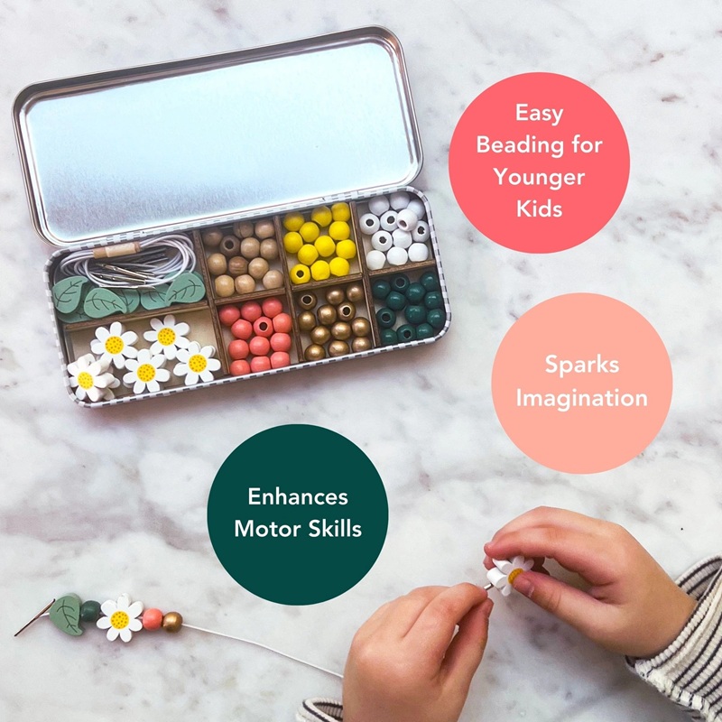 Cotton Twist Daisy Bracelet Bead Kit Karikakrad – käevõru helmeste komplekt