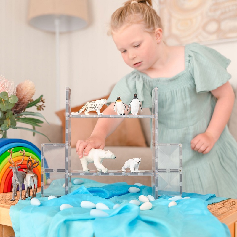 Connetix mangetklotside läbipaistvad ruudukujulised magnetklotsid 1