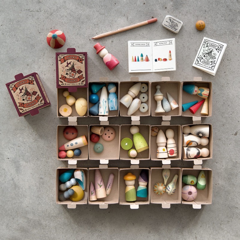 Grapat puidust mängufiguurid õnneloos üllatuskarp kingitus loovmäng vabamäng waldorfpedagoogika waldorfmänguasjad