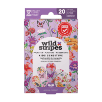 WILD STRIPES laste plaastrid tundlikule nahale 20 tk Lõbusad laste plaastrid lillede loomadega kujundusega