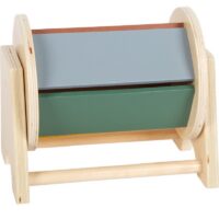 Montessori puidust pöörlev trummel värviliste külgedega