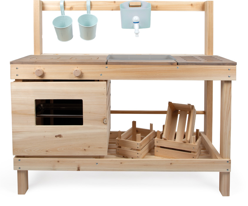 small foot mudaköök ja mänguköök lastele – õueköögikomplekt liiva ja veega mängimiseks