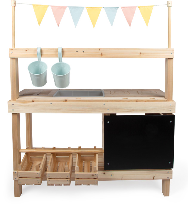 small foot mudaköök lastele – õuekökikomplekt liiva ja veega mängimiseks