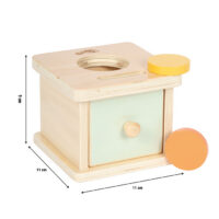 Montessori eseme jäävuse karp small foot Montessori sisestus- ja pallikarp sahtliga