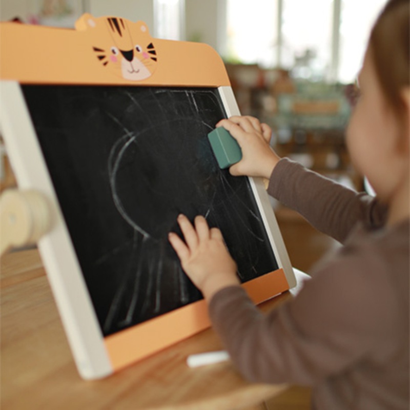 small foot tahvel Safari – kriiditahvel ja valgetahvel 2-in-1 magnetiline