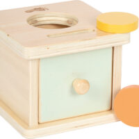 Montessori eseme jäävuse karp small foot Montessori sisestus- ja pallikarp sahtliga