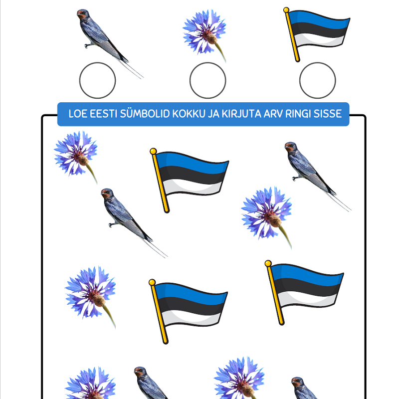 tasuta töölehed Eesti teema – Eesti sünnipäev PDF Tasuta prinditavad töölehed Eesti sünnipäevaks