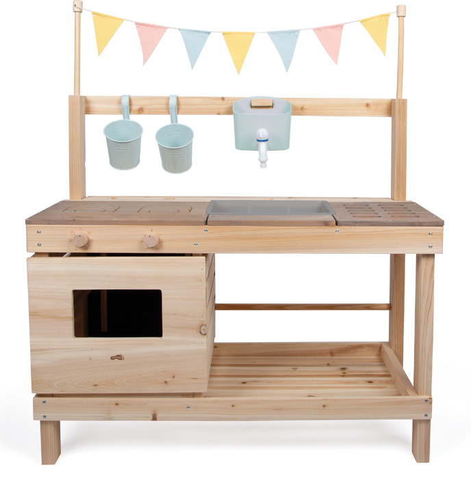 small foot mudaköök ja mänguköök lastele – õueköögikomplekt liiva ja veega mängimiseks