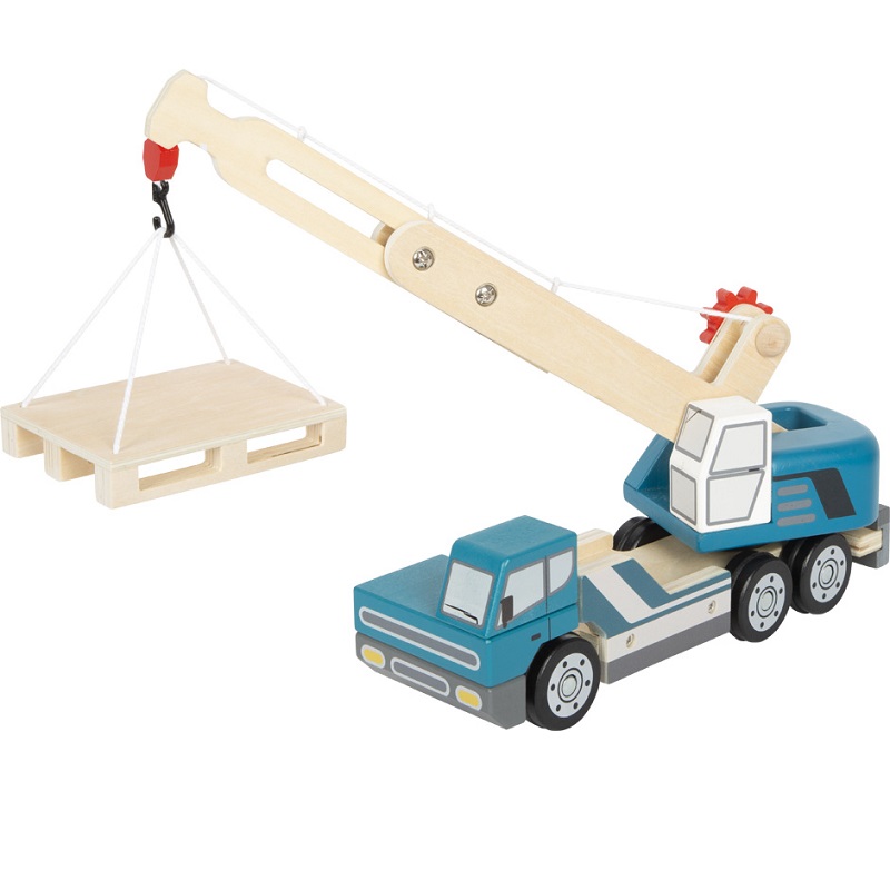 Puidust kraana veoauto – interaktiivne ja arendav mängusõiduk lastele