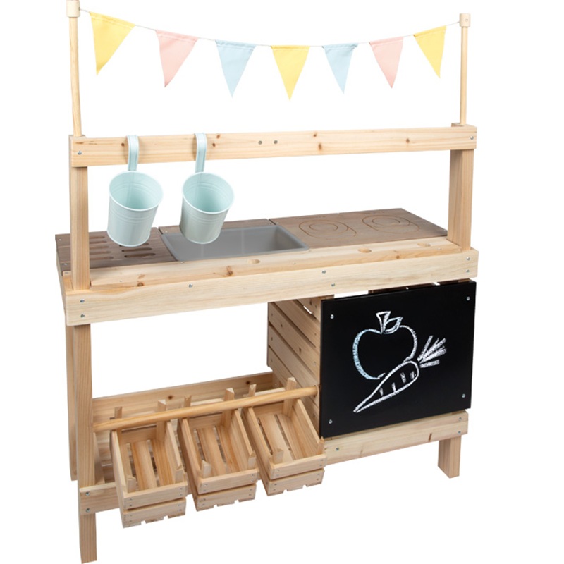 small foot mudaköök ja mänguköök lastele – õueköögikomplekt liiva ja veega mängimiseks