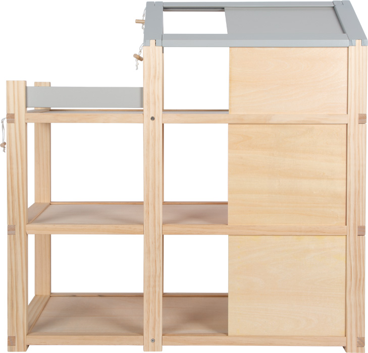 Põhjamaise disainiga puidust nukumaja koos mööbliga ja katuse­terassiga Suur kolmekorruseline puidust nukumaja lastele