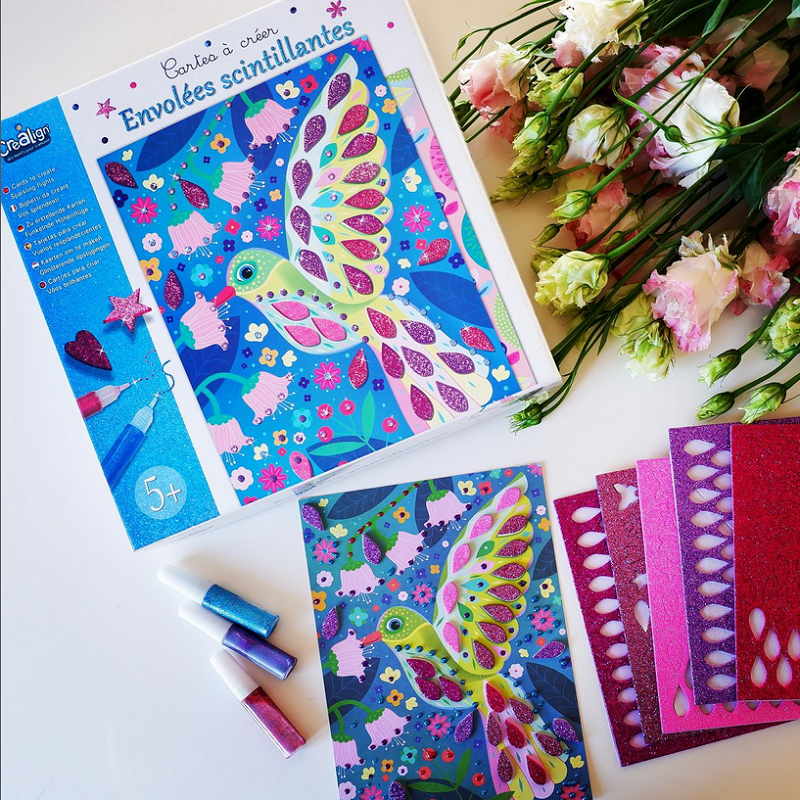 glitterkaartide meisterdamiskomplekt kunstiprojekt lastele meisterdamiskomplekt kaartide tegemine käsitöö kingiidee