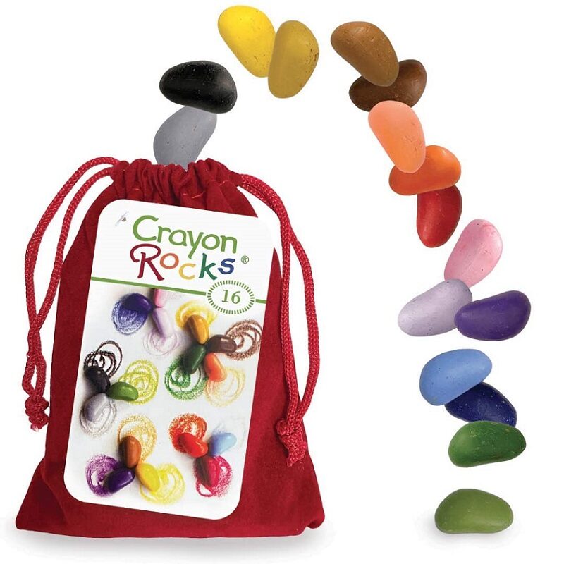 Pliiatsihoidu arendavad Crayon Rocks sojavahakriidid, 16tk, sametkotis