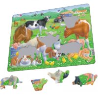 Taluloomadega realistlik pusle lastele